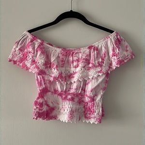 Cropped off the shoulder tie-dye